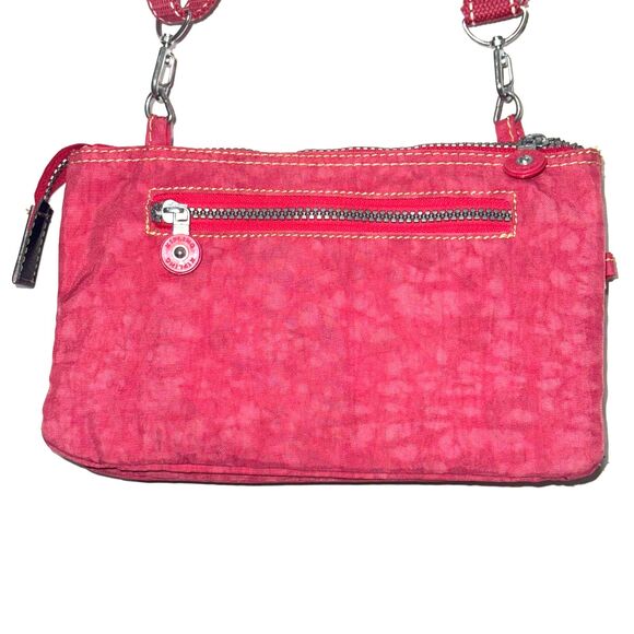 Kipling Front Flap Tri Pocket Crossbody Bag - Coral Pink - Picture 4 of 7